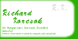 richard korcsok business card
